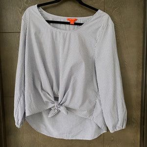 Joe Fresh Front Tie Stripe Blouse